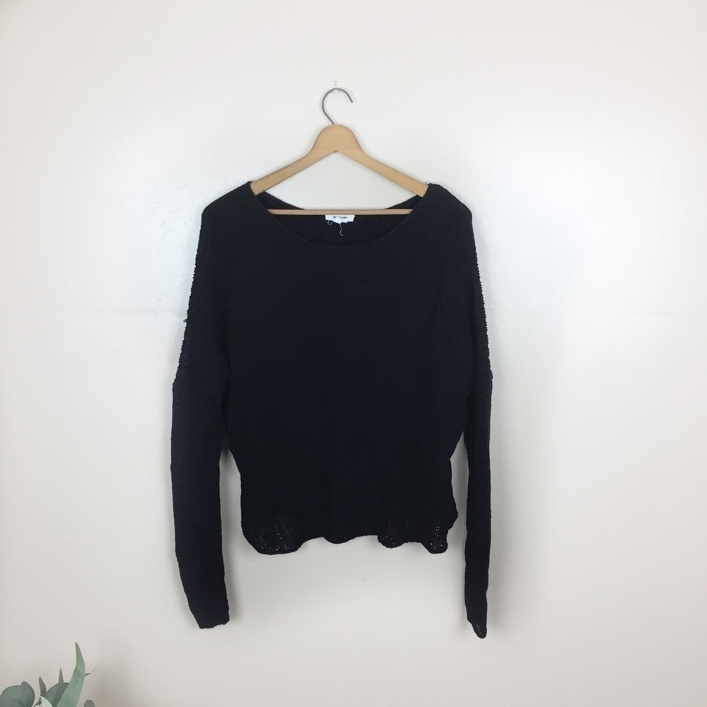 [Helmut Lang] Small Black Fisherman Knit Long Sleeve Pullover Sweater
